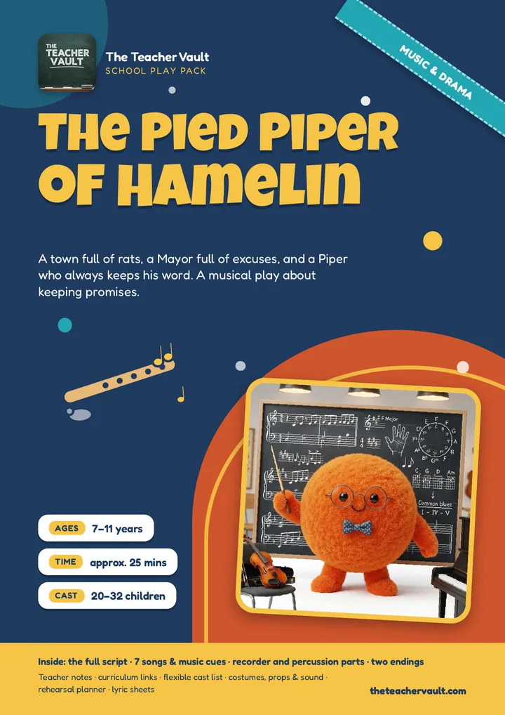 The Pied Piper of Hamelin school play pack cover