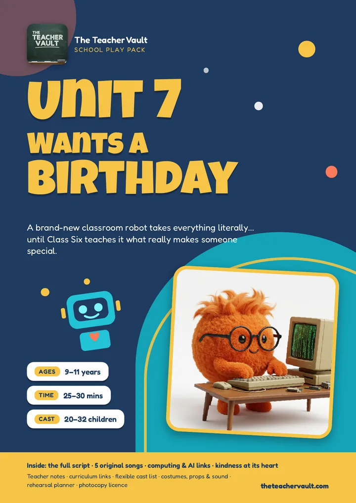Unit 7 Wants a Birthday school play pack cover